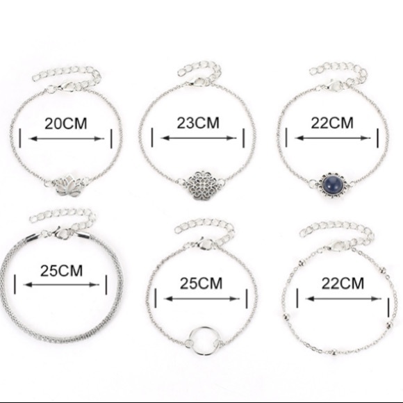 🌗6 Pc Hollowed Lotus Flower Bracelet New - Picture 8 of 8